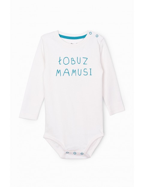 Body niemowlęce na długi rękaw z polskim napisem - ŁOBUZ MAMUSI