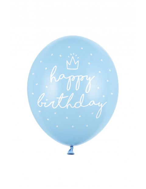 Balony happy birthday P. Baby Blue 6 szt.