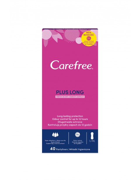 Wkładki higieniczne Carefree Plus Long Fresh - 40 sztuk