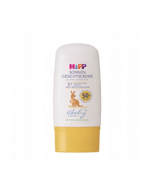 Krem przeciwsłoneczny do twarzy SPF50+ HiPP Babysanft Ultra Sensitive, od 1. dnia życia, 30 ml