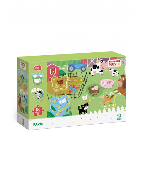 Puzzle sorter  Farma - 18 elementów  wiek 18msc+