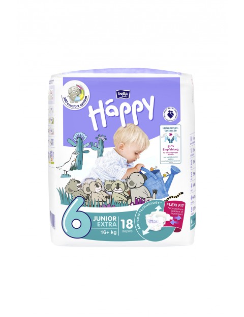 PIELUCHY HAPPY średnie BBH JUNIOR EXTRA 18szt - 16kg+ 