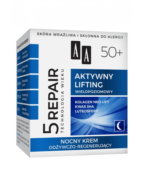 AA Technologia Wieku 5Repair 50+ Aktywny lifting nocny krem odżywczo-regenerujący 50 ml