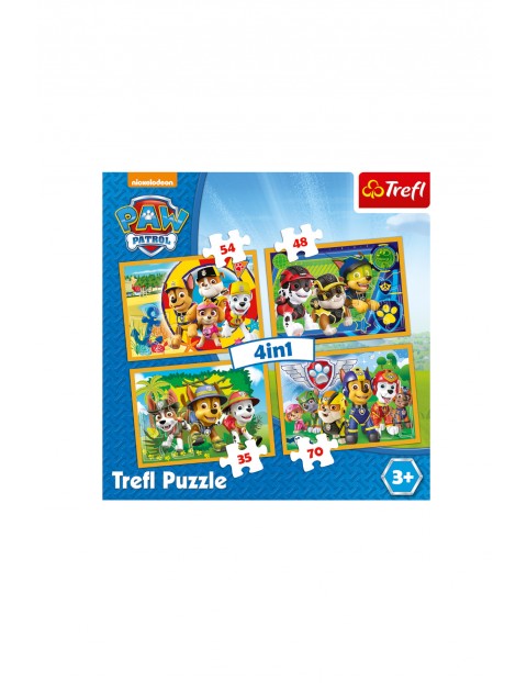 Puzzle Psi Patrol 4w1 - Zawsze na czas 3+