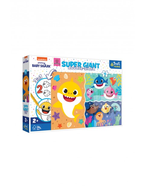 Puzzle dla dzieci Super Giant Double Sided - Mały rekin Baby Shark wiek 2+