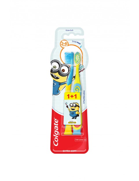 Colgate Kids Szczoteczka do zębów dla dzieci w wieku bardzo miękka SOFT 2 sztuki (1+1) 2-6 lat 